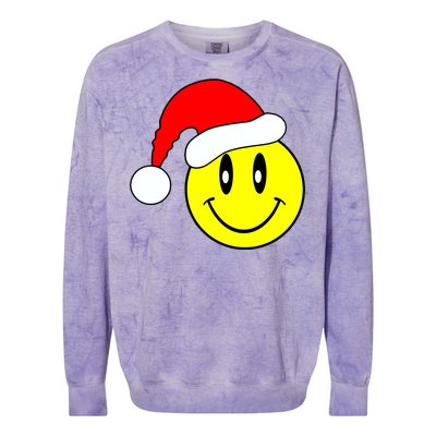 Happy Santa Smile Face Colorblast Crewneck Sweatshirt