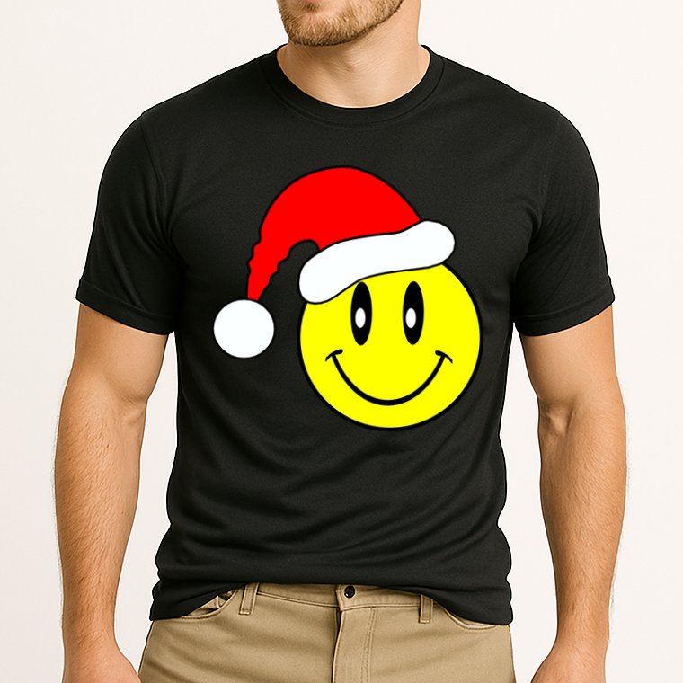 Happy Santa Smile Face Cooling Performance Crew T-Shirt