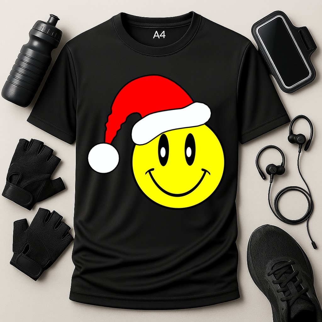 Happy Santa Smile Face Cooling Performance Crew T-Shirt