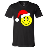 Happy Santa Smile Face V-Neck T-Shirt