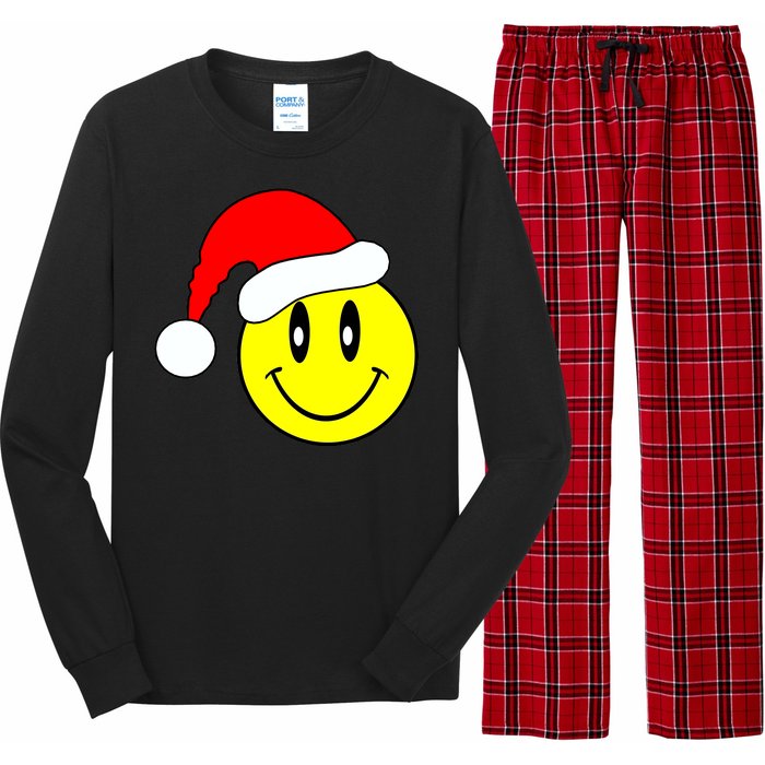 Happy Santa Smile Face Long Sleeve Pajama Set