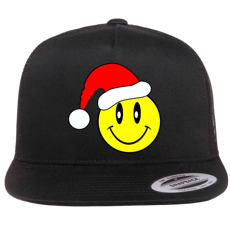 Happy Santa Smile Face Flat Bill Trucker Hat