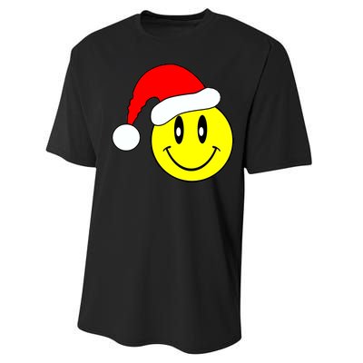 Happy Santa Smile Face Performance Sprint T-Shirt