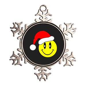 Happy Santa Smile Face Metallic Star Ornament