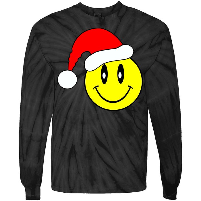 Happy Santa Smile Face Tie-Dye Long Sleeve Shirt