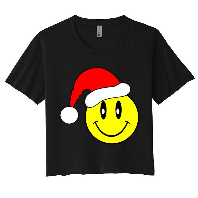 Happy Santa Smile Face Crop Top
