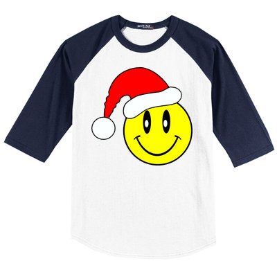 Happy Santa Smile Face Baseball Sleeve Shirt