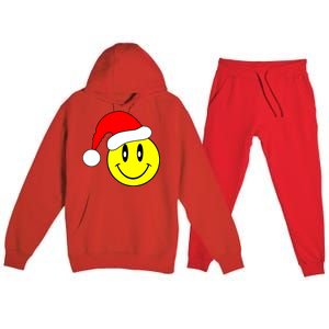 Happy Santa Smile Face Premium Hooded Sweatsuit Set