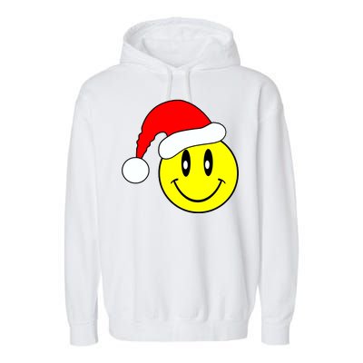 Happy Santa Smile Face Garment-Dyed Fleece Hoodie