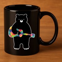 Happy Song Bear Guitar 11oz C Handle Ceramic Mug