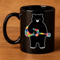 Happy Song Bear Guitar 11oz C Handle Ceramic Mug