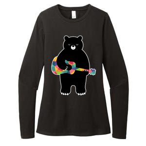 Happy Song Bear Guitar Womens CVC Long Sleeve Shirt