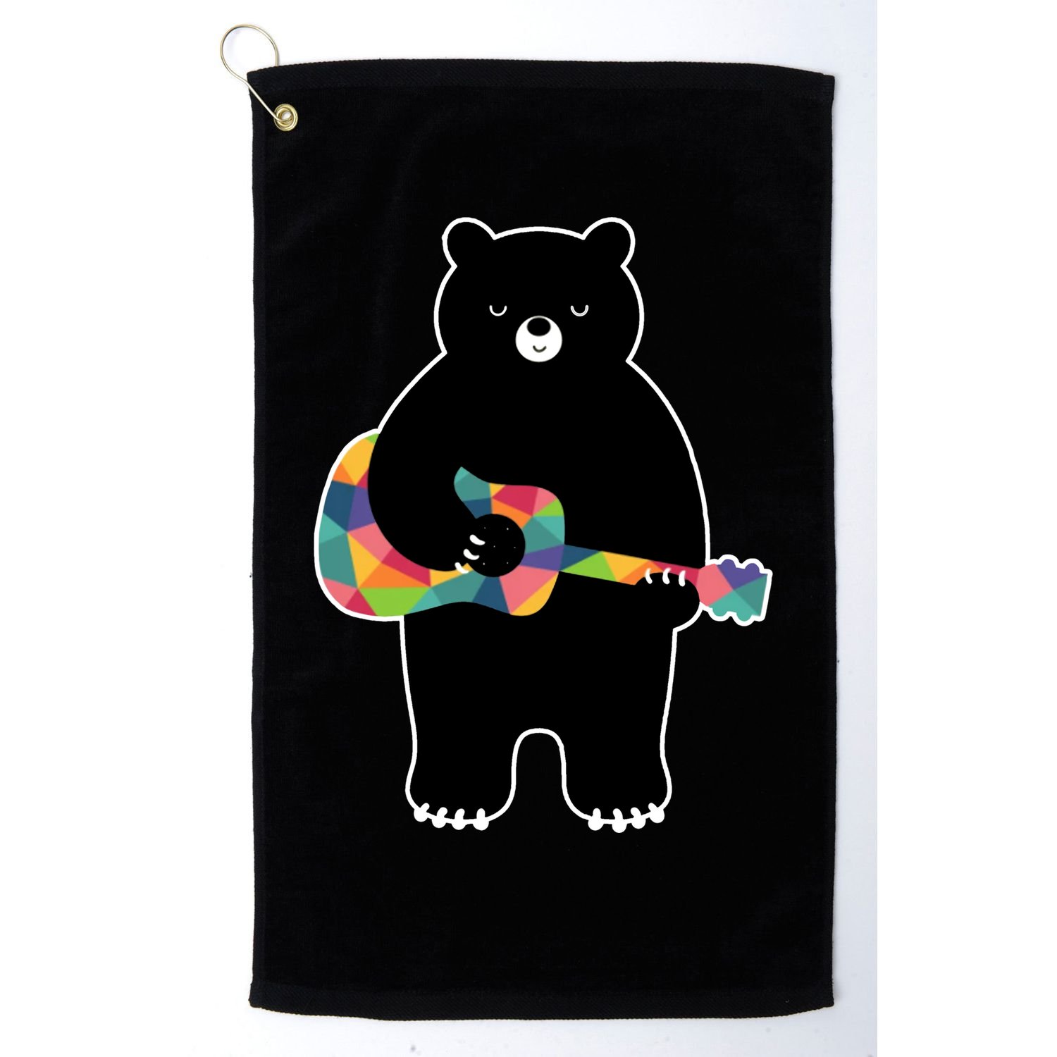 Happy Song Bear Guitar Golf Towel