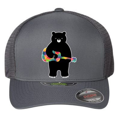 Happy Song Bear Guitar Flexfit Unipanel Trucker Cap