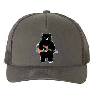 Happy Song Bear Guitar Yupoong Adult 5-Panel Trucker Hat