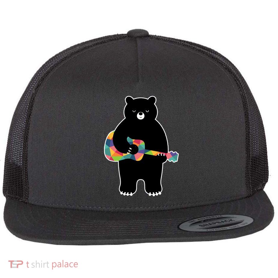 Happy Song Bear Guitar Flatbill Hat