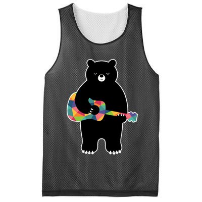 Happy Song Bear Guitar Mesh Reversible Basketball Jersey Tank