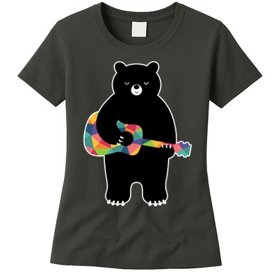 Happy Song Bear Guitar Womens T-Shirt