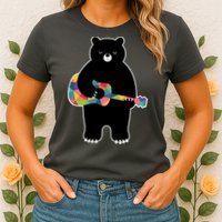 Happy Song Bear Guitar Womens T-Shirt