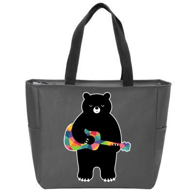 Happy Song Bear Guitar Zip Tote Bag