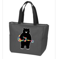 Happy Song Bear Guitar Zip Tote Bag