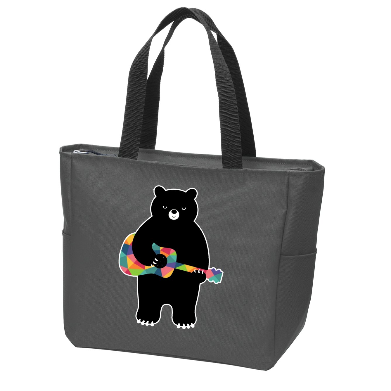Happy Song Bear Guitar Zip Tote Bag