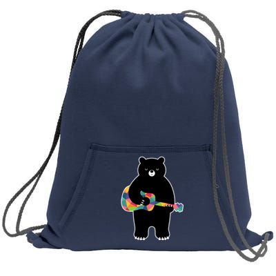 Happy Song Bear Guitar Sweatshirt Cinch Pack Bag