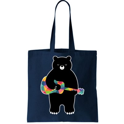 Happy Song Bear Guitar Tote Bag