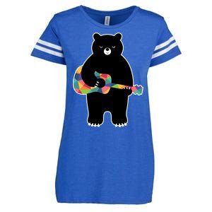 Happy Song Bear Guitar Enza Ladies Jersey Football T-Shirt