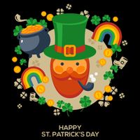 Happy St. Patrack's Day Leprechaun Smoking Pipe Stripe Pom Pom Beanie