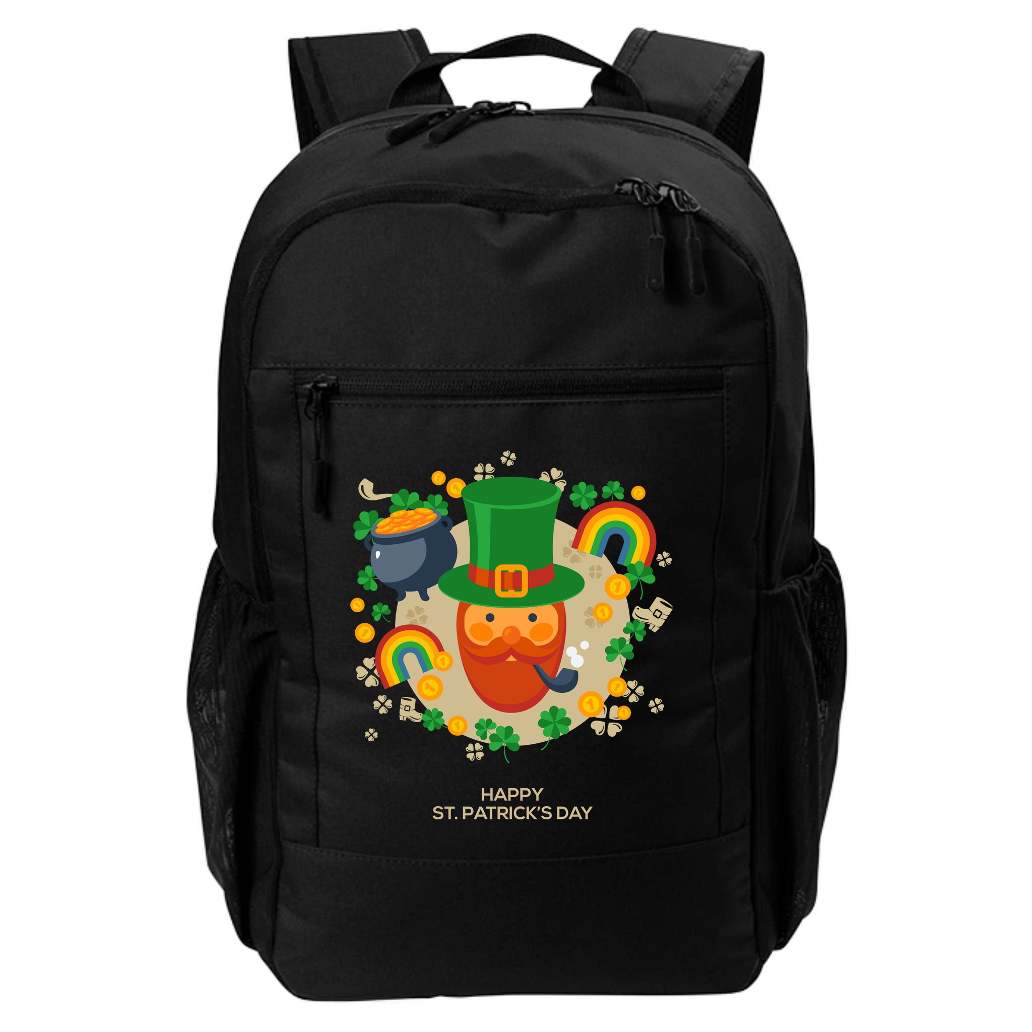 Happy St. Patrack's Day Leprechaun Smoking Pipe Backpack