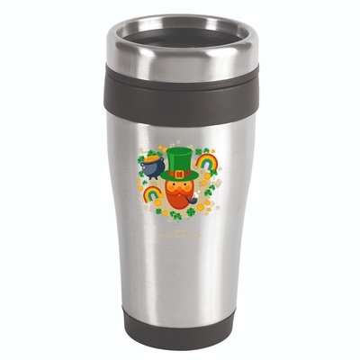 Happy St. Patrack's Day Leprechaun Smoking Pipe 16oz Travel Tumbler