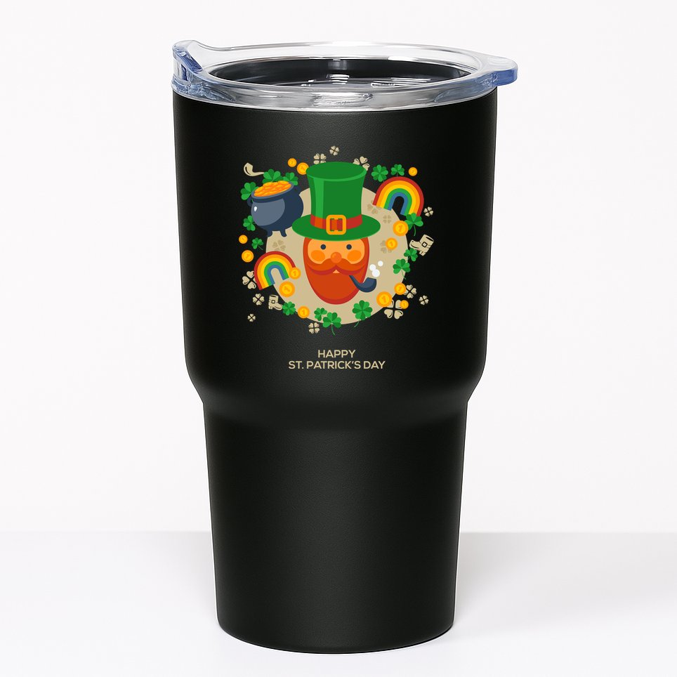 Happy St. Patrack's Day Leprechaun Smoking Pipe Tumbler