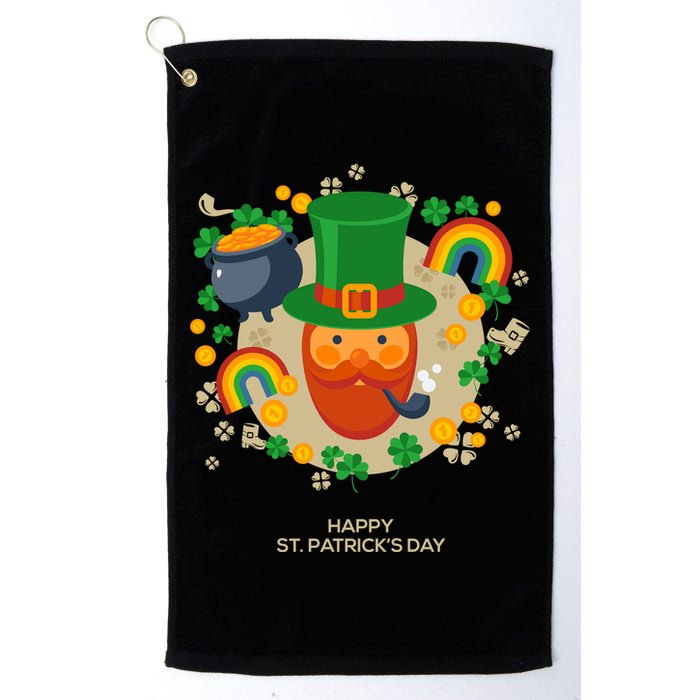 Happy St. Patrack's Day Leprechaun Smoking Pipe Golf Towel