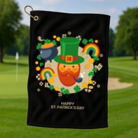 Happy St. Patrack's Day Leprechaun Smoking Pipe Golf Towel