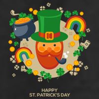 Happy St. Patrack's Day Leprechaun Smoking Pipe Golf Towel