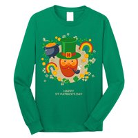 Happy St. Patrack's Day Leprechaun Smoking Pipe Long Sleeve Shirt