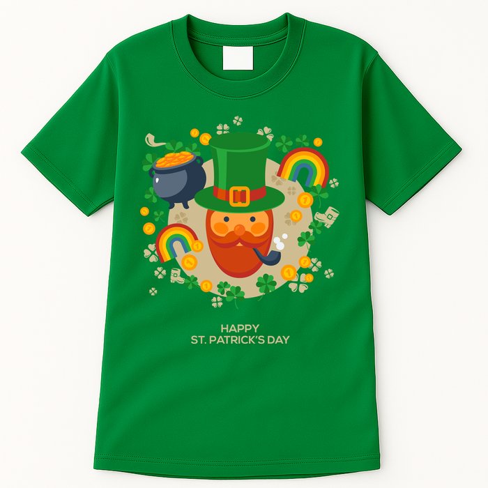 Happy St. Patrack's Day Leprechaun Smoking Pipe Tall T-Shirt