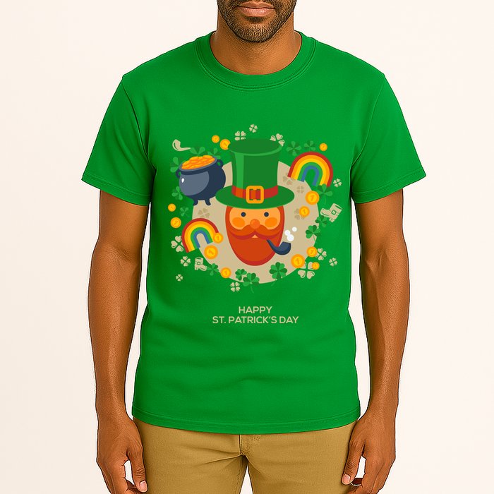 Happy St. Patrack's Day Leprechaun Smoking Pipe Tall T-Shirt
