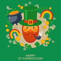 Happy St. Patrack's Day Leprechaun Smoking Pipe Tall T-Shirt