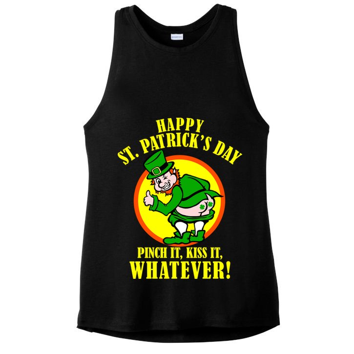 Happy St. Patrick's Day Pinch It, Kiss It, Whatever! Funny Irish Leprechaun Ladies PosiCharge Tri-Blend Wicking Tank
