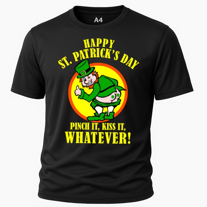 Happy St. Patrick's Day Pinch It, Kiss It, Whatever! Funny Irish Leprechaun Cooling Performance Crew T-Shirt