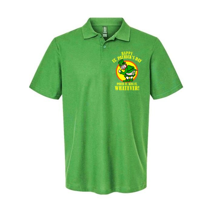 Happy St. Patrick's Day Pinch It, Kiss It, Whatever! Funny Irish Leprechaun Softstyle Adult Sport Polo