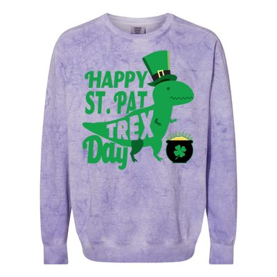 Happy St. Patrick's Pat T-Rrex Day Colorblast Crewneck Sweatshirt