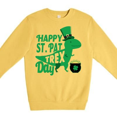 Happy St. Patrick's Pat T-Rrex Day Premium Crewneck Sweatshirt