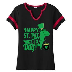 Happy St. Patrick's Pat T-Rrex Day Ladies Halftime Notch Neck Tee