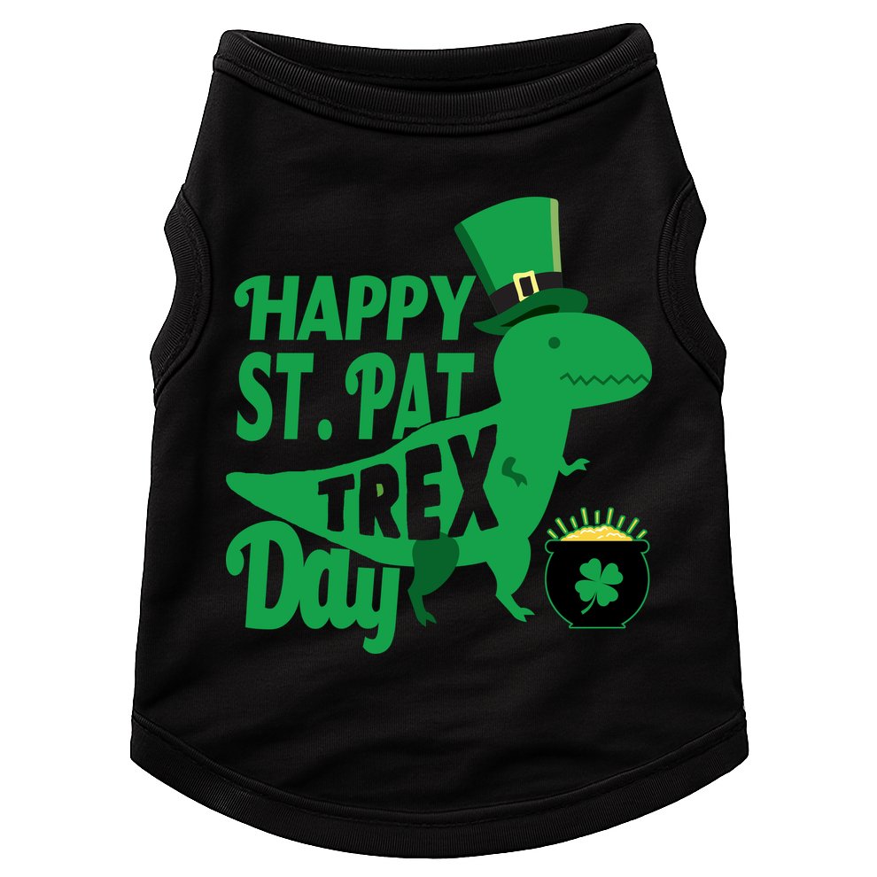 Happy St. Patrick's Pat T-Rrex Day Doggie Tank