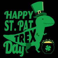 Happy St. Patrick's Pat T-Rrex Day Button