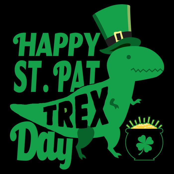 Happy St. Patrick's Pat T-Rrex Day Button