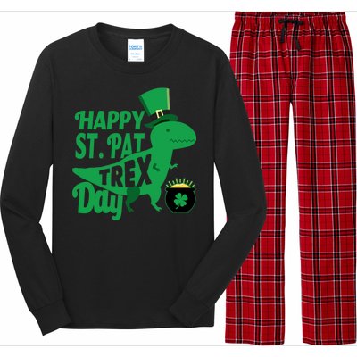 Happy St. Patrick's Pat T-Rrex Day Long Sleeve Pajama Set